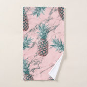 Ananas et marbre rose tourbillon chic tropical mod (Serviette à main)