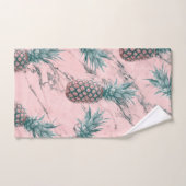 Ananas et marbre rose tourbillon chic tropical mod (Serviette à main)