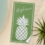 Ananas et vert blanc nom manuscrit<br><div class="desc">Vous pouvez modifier la couleur de l'arrière - plan lorsque vous customisez l'élément. Un design mignon pour n'importe quelle fille.</div>