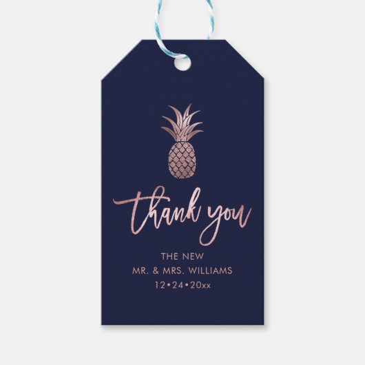 Ananas, Faux Roos Gold|Bedankt|DIY-kleur Cadeaulabel (Voorkant)