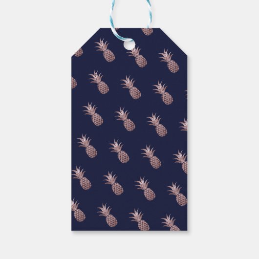 Ananas, Faux Roos Gold|Bedankt|DIY-kleur Cadeaulabel (Achterkant)