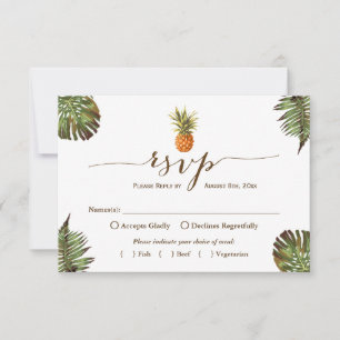 Ananas Feuille tropical Hawaiian Luau RSVP