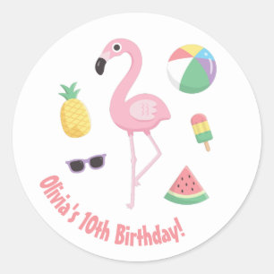Ananas Flamingo Luau Verjaardagsfeest Stickers
