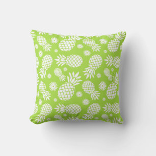 Ananas fleurs graphiques tropicale verte coussin
