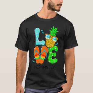 Ananas flipflops houden van zomernoni (9) t-shirt