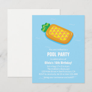 Ananas Float Zomer Verjaardagsfeest Uitnodigingen