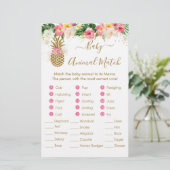 Ananas Floral Baby shower Animal Match Game (Staand voorkant)