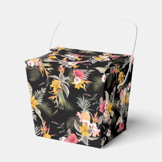 Ananas Floral Black Bedankdoosjes (Voorkant Zijde)