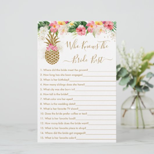 Ananas Floral die het beste spel kent (Staand voorkant)