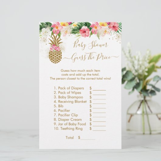 Ananas Floral raadt het Baby shower prijs (Staand voorkant)