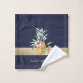 Ananas Floral, Rayure (Gant de toilette)