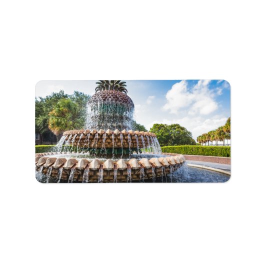 Ananas fontein Charleston, SC Etiket (Voorkant)