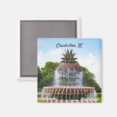 Ananas fontein Charleston, SC Magneet (Voorkant / Achterkant)