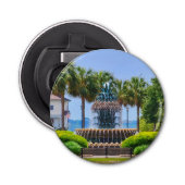 Ananas Fontein flesopener Button Flesopener (Voorkant)
