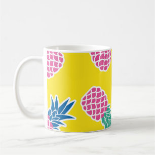 Ananas Frenzy: Heldere Cartoon . Koffiemok