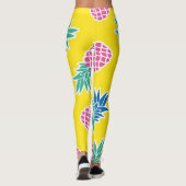 Ananas Frenzy: Heldere Cartoon . Leggings (Achterkant)