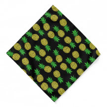 Ananas Fruit Patroon Geel Groen Zwart