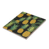 Ananas Fruit Zwart Tegeltje (Zijkant)
