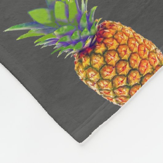 Ananas Fruits op grijs Fleece Deken (Hoek)