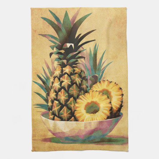 ananas fruitschaal theedoek (Verticaal)