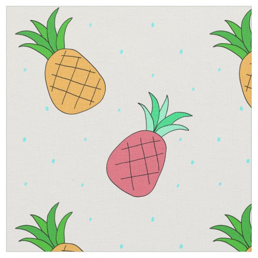 Ananas Fun Fabric Stof (Close Up)