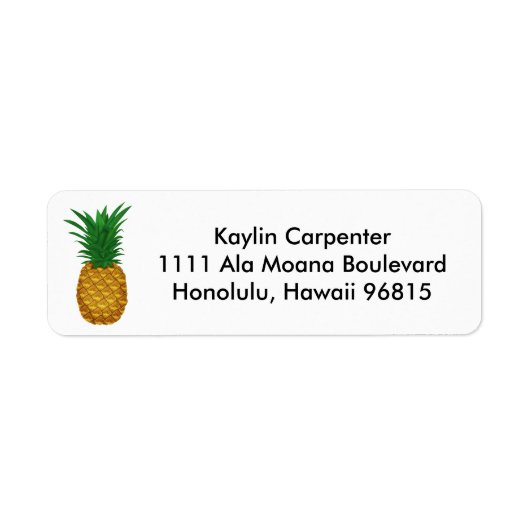 Ananas gastvrijheid etiket (Voorkant)