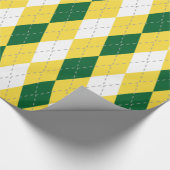 Ananas Geel DK Grijs Wit XL Argyle Cadeaupapier (Hoek)