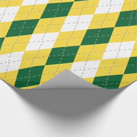 Ananas Geel DK Grijs Wit XL Argyle Cadeaupapier (Hoek)
