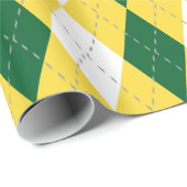 Ananas Geel DK Grijs Wit XL Argyle Cadeaupapier (Rol Hoek)