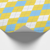 Ananas Geel DK Grijs Wit XL Argyle Cadeaupapier (Hoek)