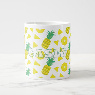 Ananas Geel Groen Fruit Patroon Modern Extra Grote Beker