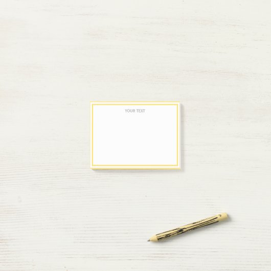 Ananas geel wit ingelijste naam monogram post-it® notes (Op bureau)