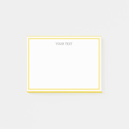 Ananas Geel Wit Omlijst Naam Monogram Post-it® Notes (Voorkant)