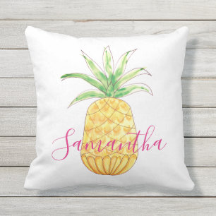 Ananas Gele Roze Meisjesnaam Buitenkussen