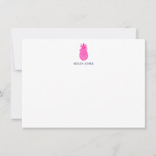 Ananas gepersonaliseerde Flat Note Kaart Notitiekaartje