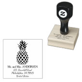 Ananas gepersonaliseerde tropische bruiloft stempe 	rubberstempel (Gestempeld)