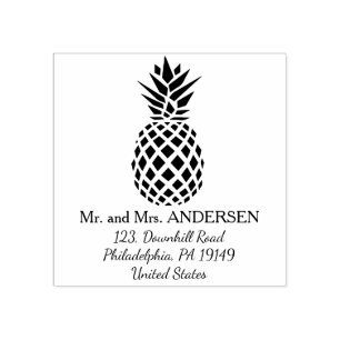Ananas gepersonaliseerde tropische bruiloft stempe rubberstempel