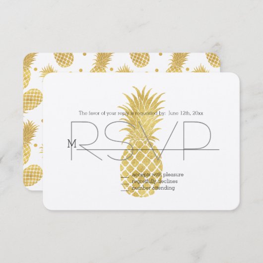 Ananas Glitzy or RSVP (Devant / Derrière)