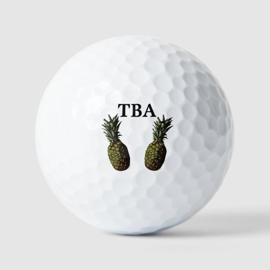 Ananas Golf Balls - Optionele personalisatie Golfballen (Voorkant)