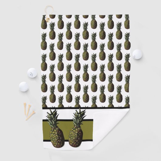 ananas Golf Towel - Gepersonaliseerd monogram Golfhanddoek (Insitu)