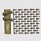 ananas Golf Towel - Gepersonaliseerd monogram Golfhanddoek (Horizontaal)