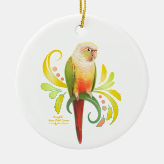 Ananas Groene Kaas Conure Keramisch Ornament (Voorkant)