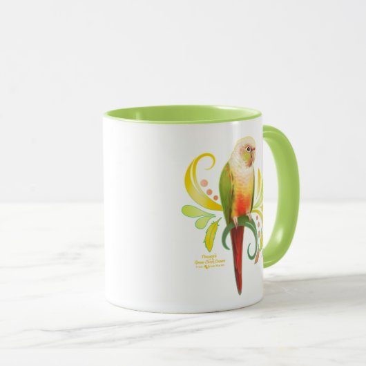 Ananas Groene Kaas Conure Mok (Voorkant rechts)