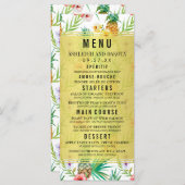 Ananas & Hibiscus Bestemming Bruiloft Menu (Voorkant / Achterkant)