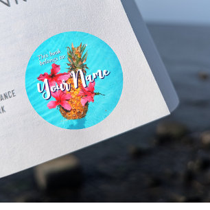 Ananas & Hibiscus Boek Sticker