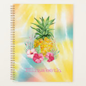 Ananas, Hibiscus Waterverf Rainbow Tie Dye Planner (Voorkant)