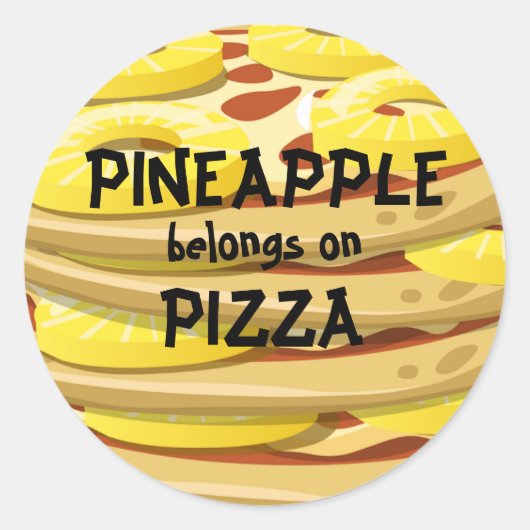 Ananas hoort op Pizza Stickers (Voorkant)