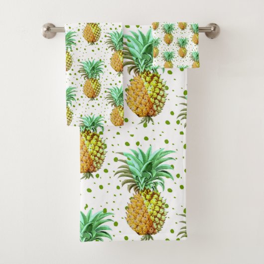 Ananas illustratiepatroon bad handdoek (Insitu)
