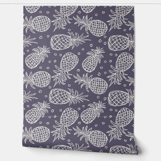 Ananas in violet van Minwax Behang