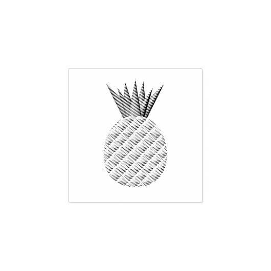 Ananas in zwart-wit 	rubberstempel (Afrduk)